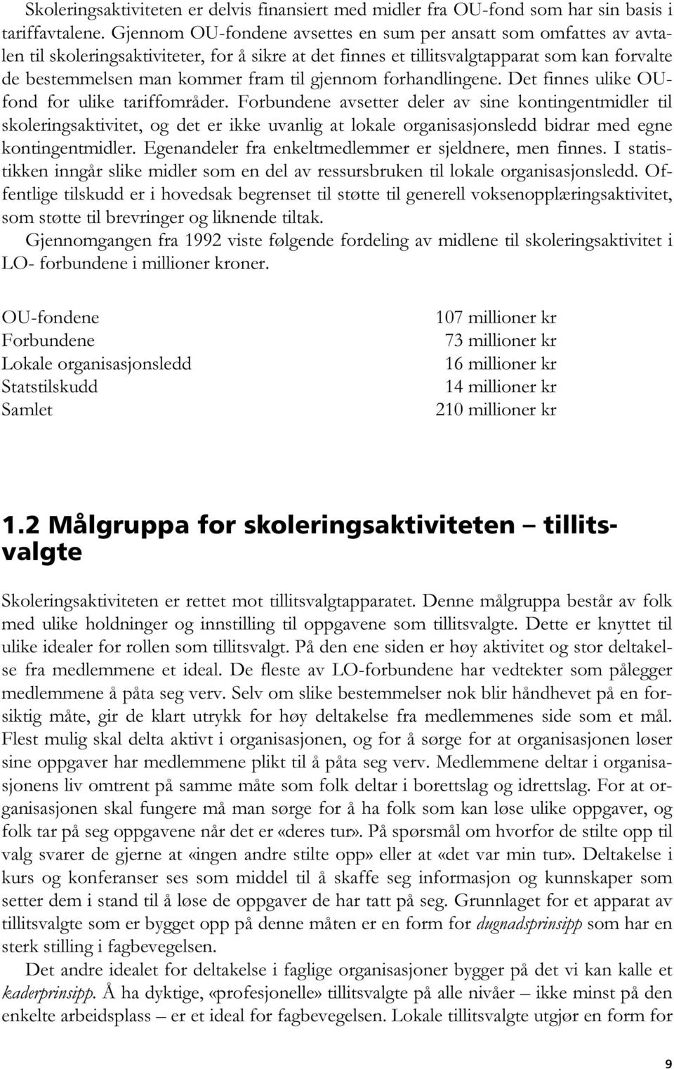 gjennom forhandlingene. Det finnes ulike OUfond for ulike tariffområder.