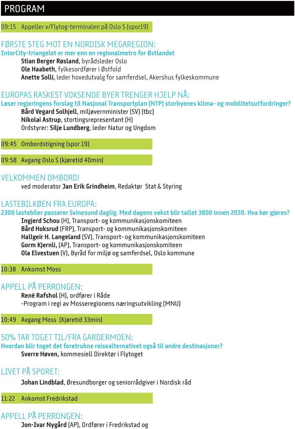 Nasjonal Transportplan (NTP) storbyenes klima- og mobilitetsutfordringer?