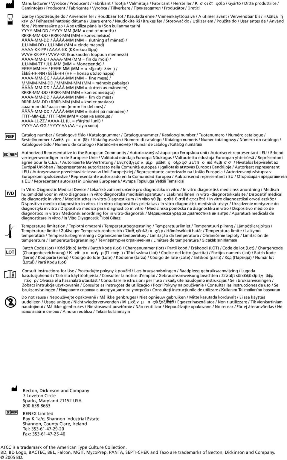 Felhasználhatóság dátuma / Usare entro / Naudokite iki / Brukes før / Stosowaæ do / Utilizar em / Použite do / Usar antes de / Använd före / Използвайте до / A se utiliza pânã la / Son kullanma