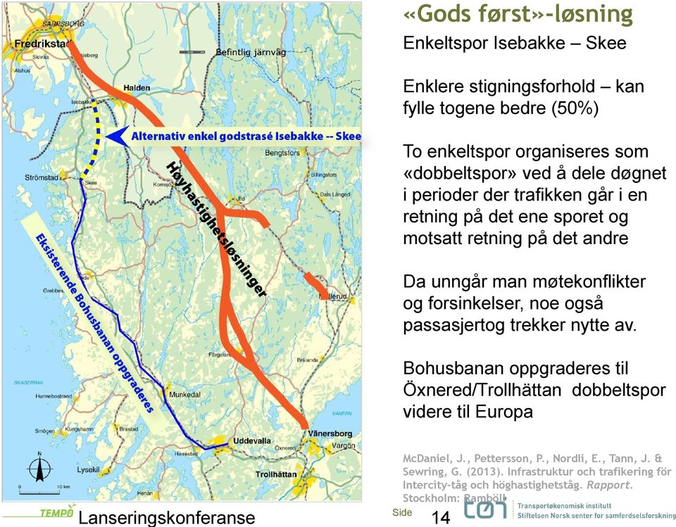 forsinkelser, noe også passasjertog trekker nytte av. Bohusbanan oppgraderes til Öxnered/Trollhättan dobbeltspor videre til Europa McDaniel, J.