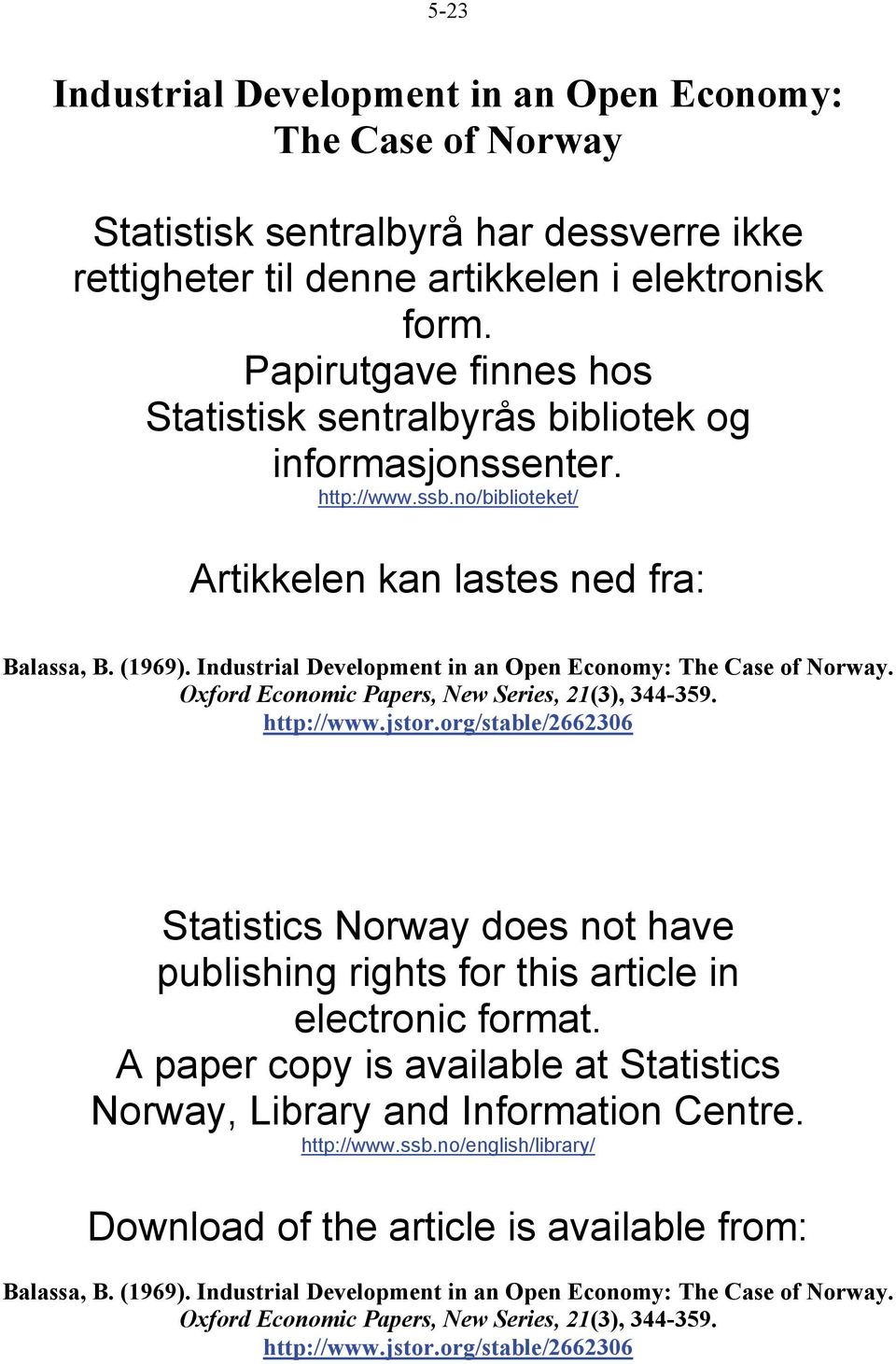 Industrial Development in an Open Economy: The Case of Norway. Oxford Economic Papers, New Series, 21(3), 344-359. http://www.jstor.