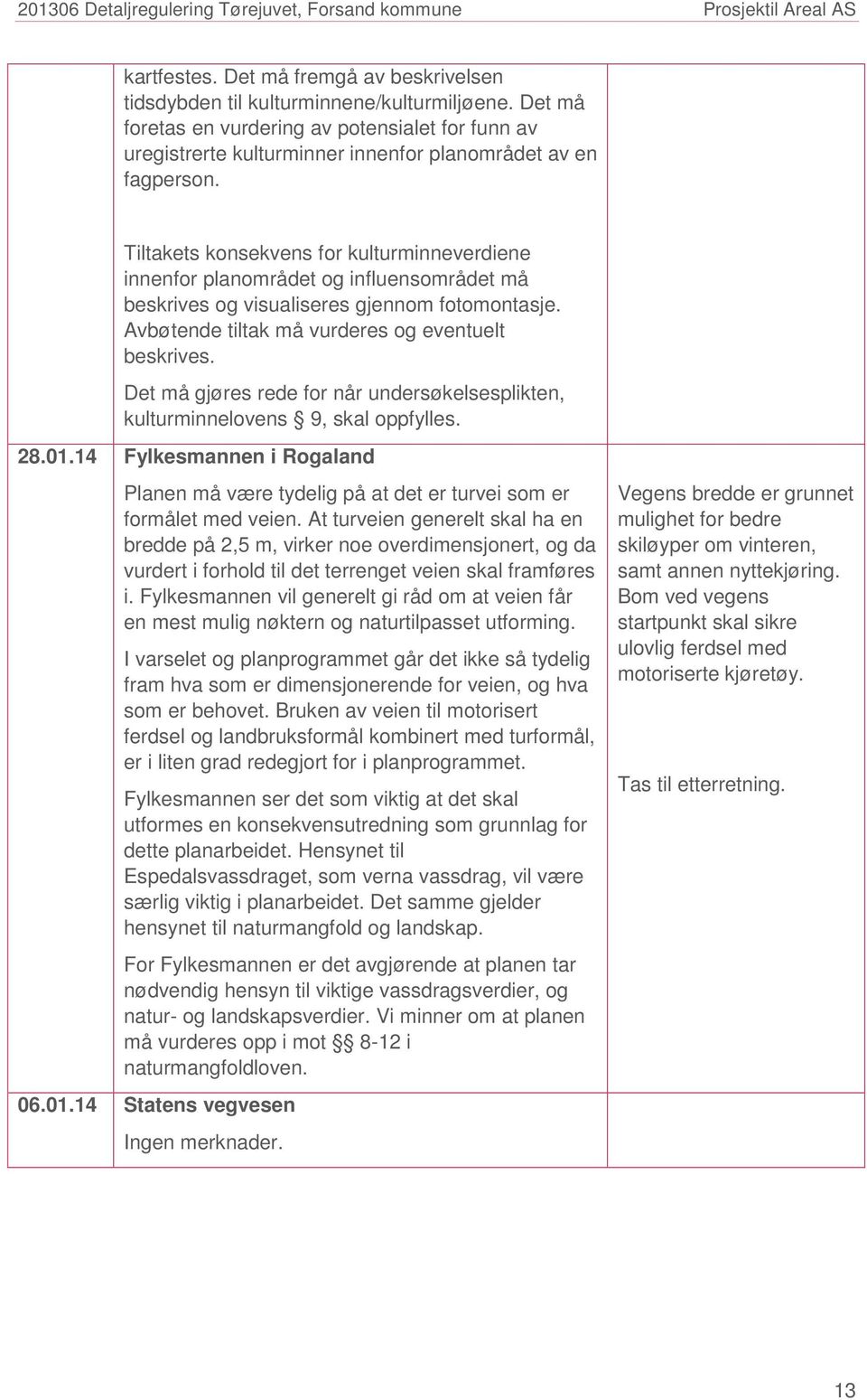 Tiltakets konsekvens for kulturminneverdiene innenfor planområdet og influensområdet må beskrives og visualiseres gjennom fotomontasje. Avbøtende tiltak må vurderes og eventuelt beskrives.