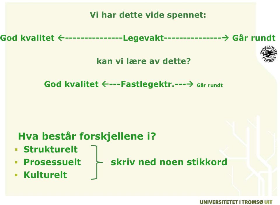 lære av dette? God kvalitet ---Fastlegektr.