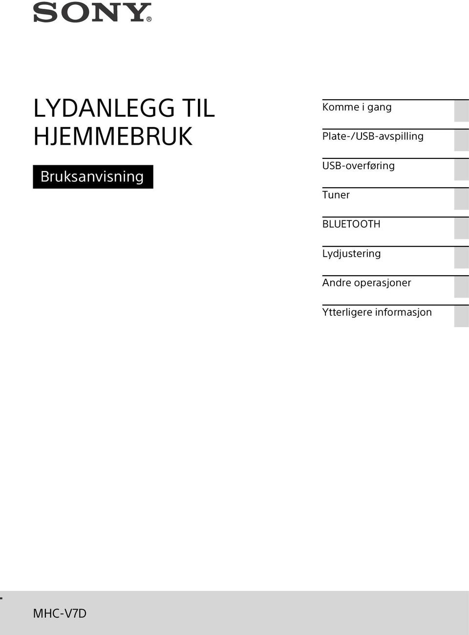 USB-overføring Tuner BLUETOOTH