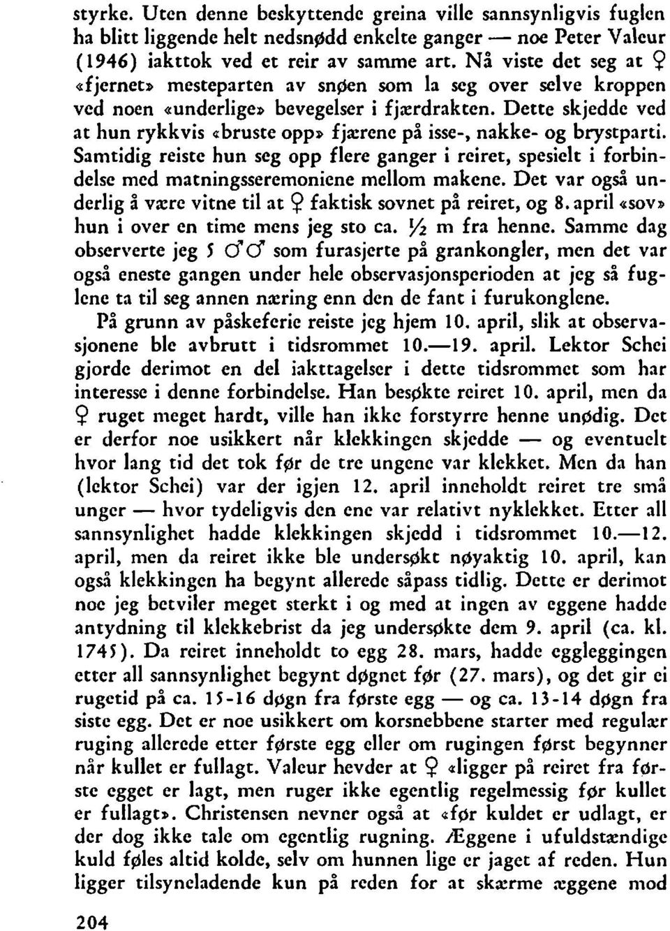 Dette skjedde ved at hun rykkvis abruste opp* fjxrenc på isse-, nakke- og brystparti. Samtidig reiste hun seg opp flere ganger i rciret, spesielt i forbindelse med matningsseremonicne mellom makene.