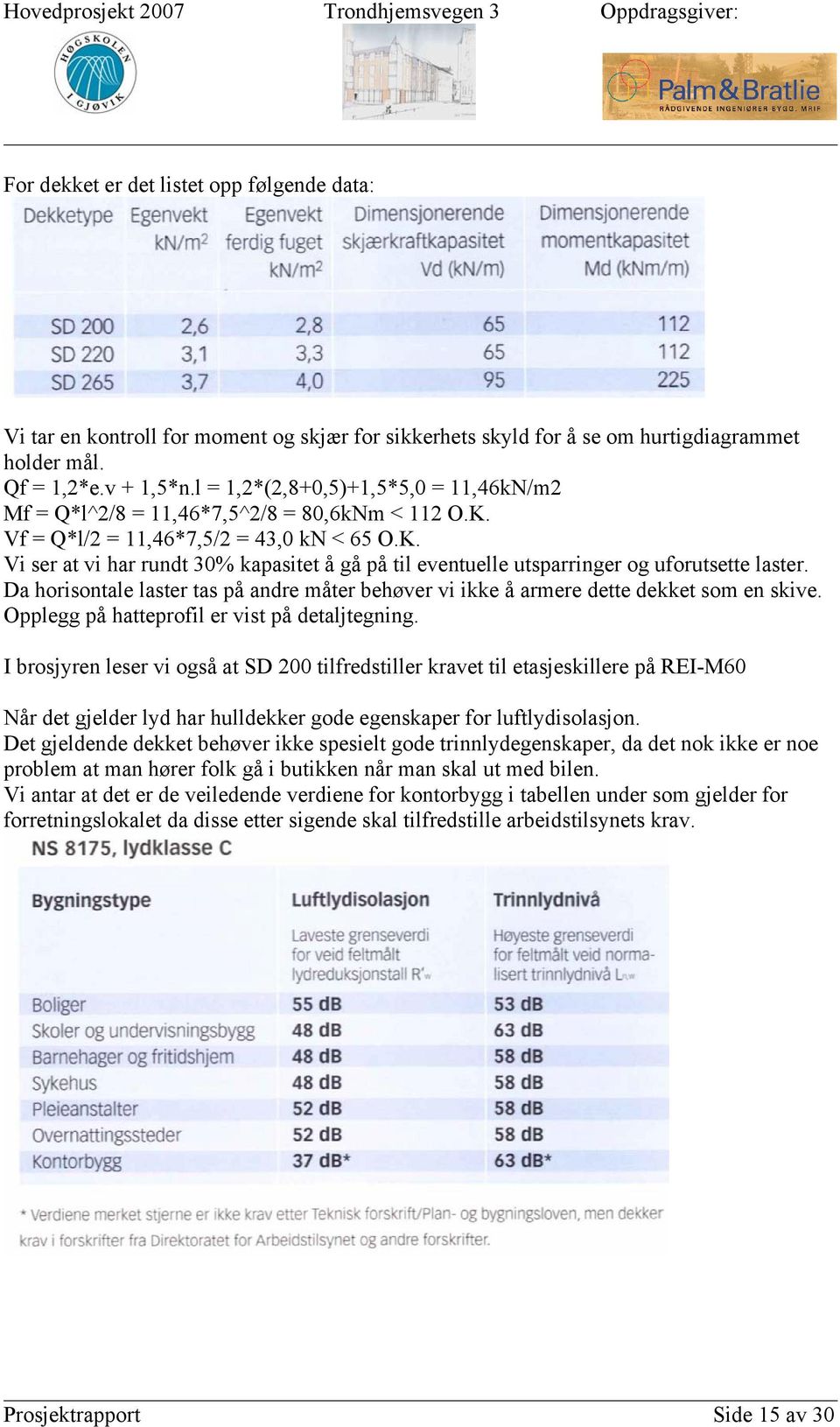 Da horisontale laster tas på andre måter behøver vi ikke å armere dette dekket som en skive. Opplegg på hatteprofil er vist på detaljtegning.