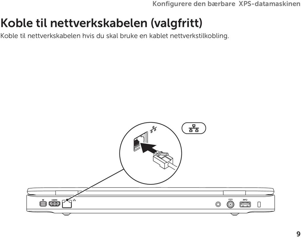 nettverkskabelen (valgfritt) Koble til