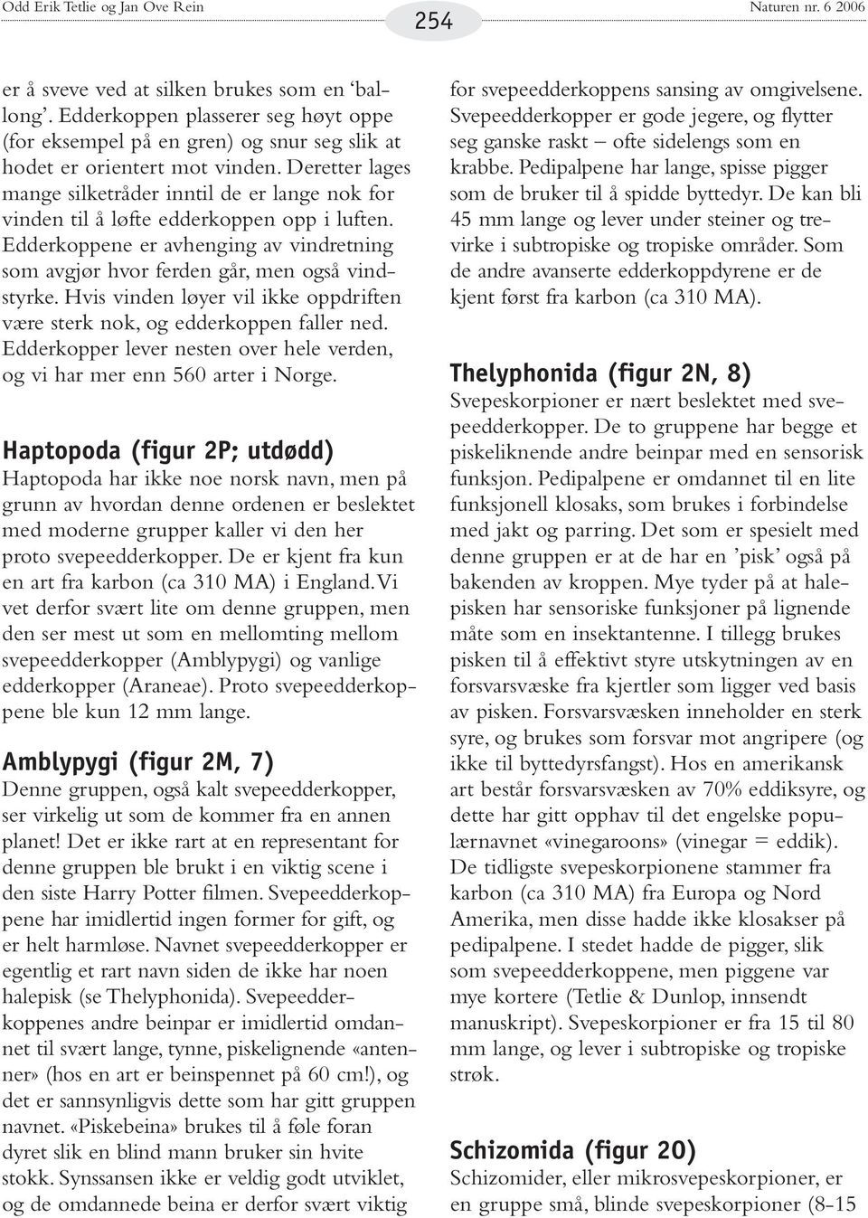 Deretter lages mange silketråder inntil de er lange nok for vinden til å løfte edderkoppen opp i luften. Edderkoppene er avhenging av vindretning som avgjør hvor ferden går, men også vindstyrke.