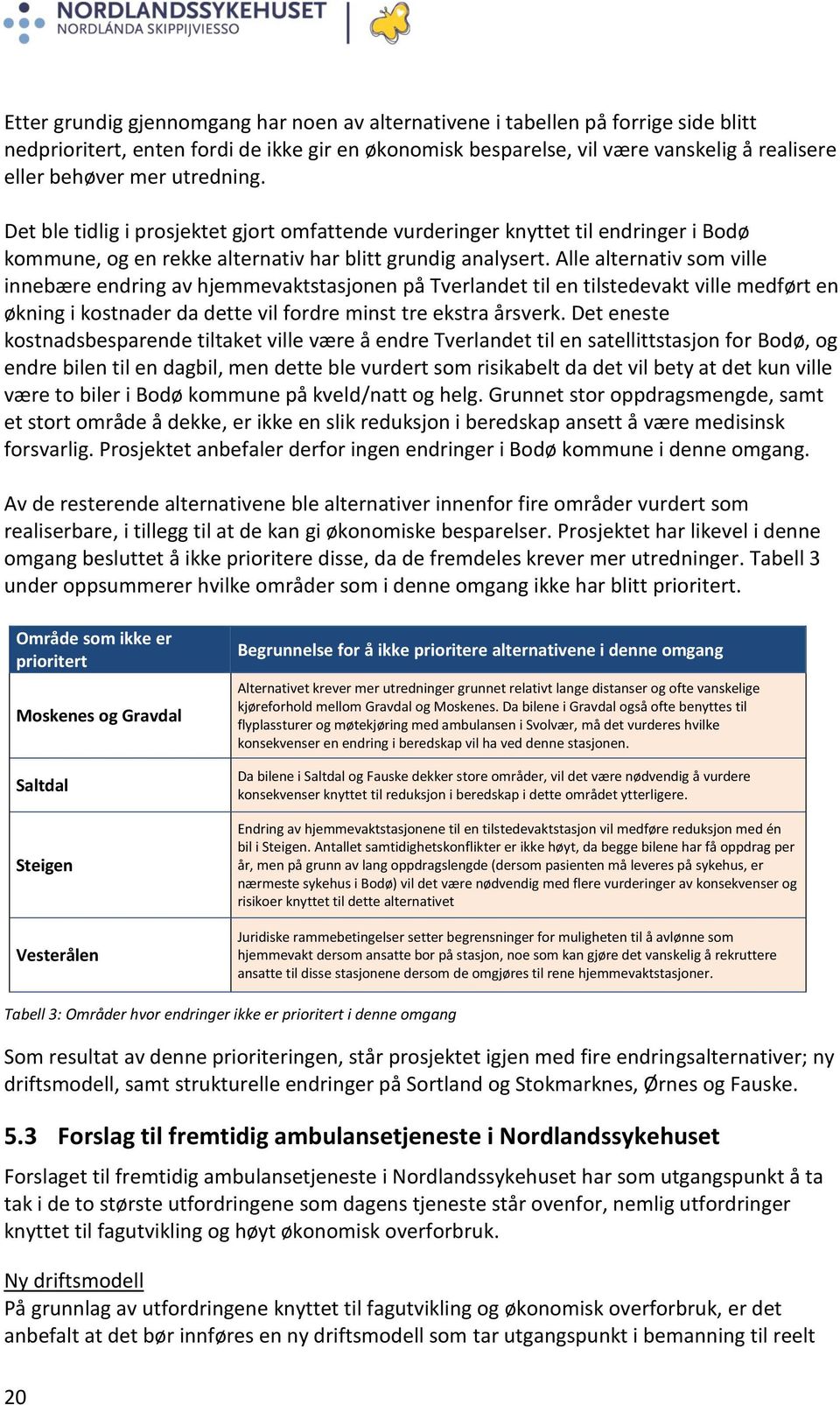 Alle alternativ som ville innebære endring av hjemmevaktstasjonen på Tverlandet til en tilstedevakt ville medført en økning i kostnader da dette vil fordre minst tre ekstra årsverk.