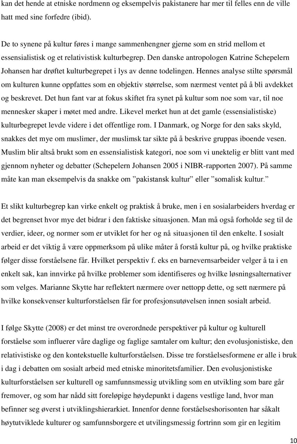 Den danske antropologen Katrine Schepelern Johansen har drøftet kulturbegrepet i lys av denne todelingen.