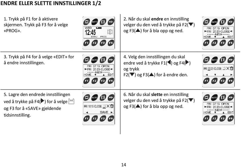 Trykk på F4 for å velge «EDIT» for å endre innstillingen. 4.