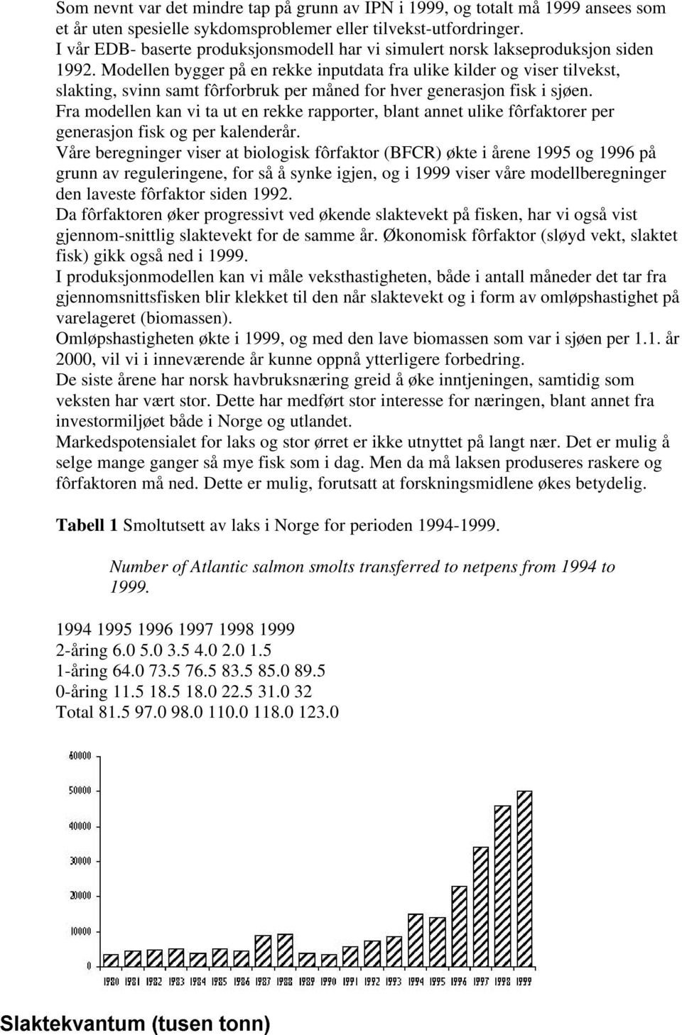 Modellen bygger på en rekke inputdata fra ulike kilder og viser tilvekst, slakting, svinn samt fôrforbruk per måned for hver generasjon fisk i sjøen.