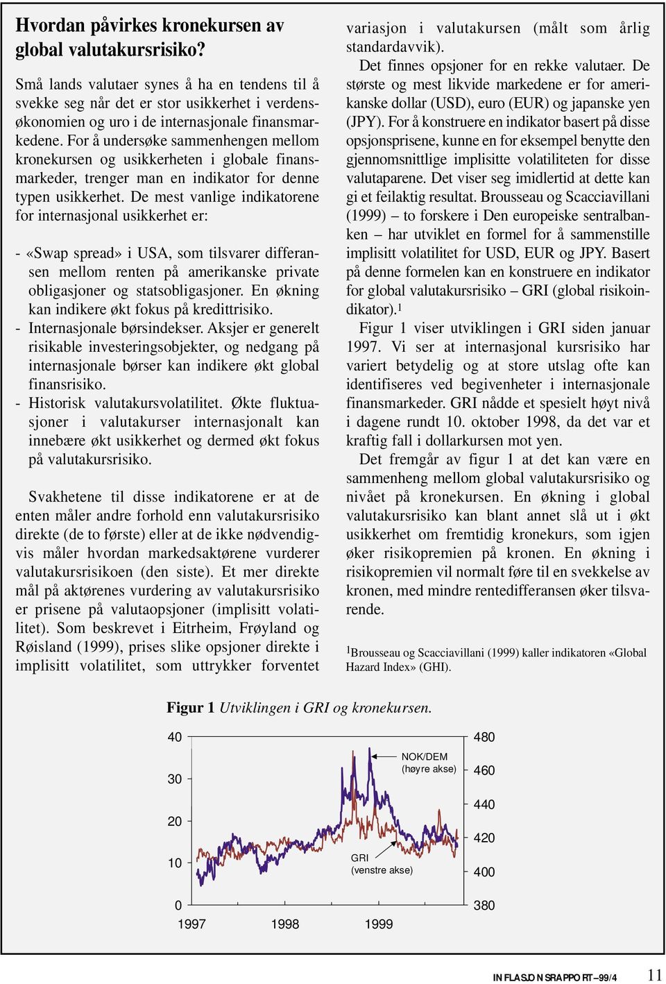 For å undersøke sammenhengen mellom kronekursen og usikkerheten i globale finansmarkeder, trenger man en indikator for denne typen usikkerhet.