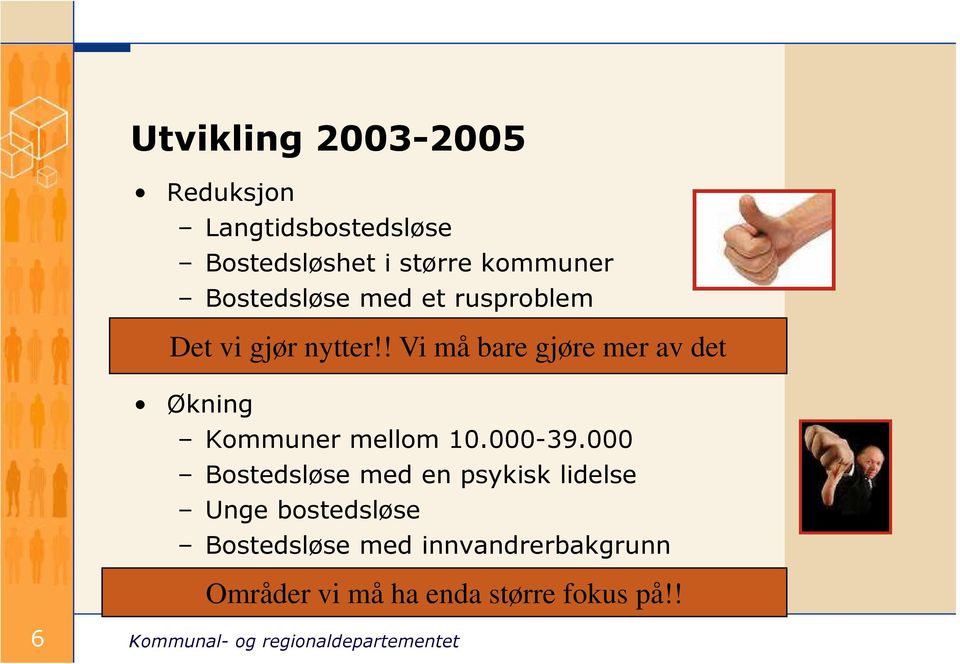 ! Vi må bare gjøre mer av det Økning Kommuner mellom 10.000-39.