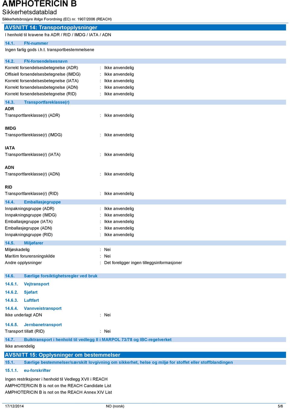 forsendelsesbetegnelse (RID) 14.3.