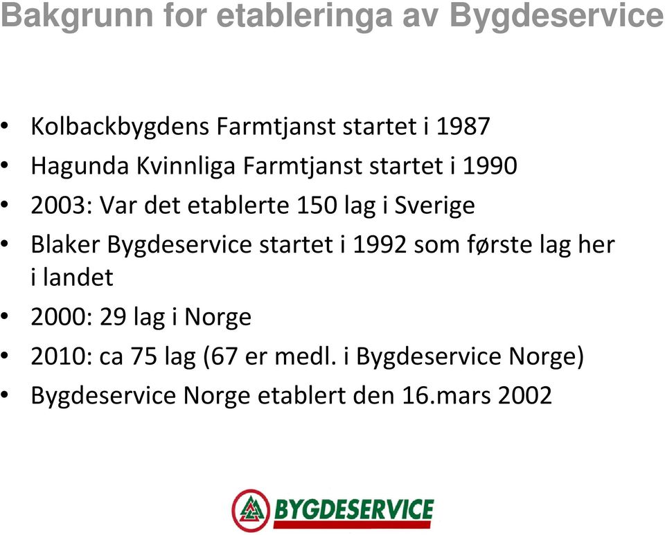 Blaker Bygdeservice startet i 1992 som første lag her i landet 2000: 29 lag i Norge