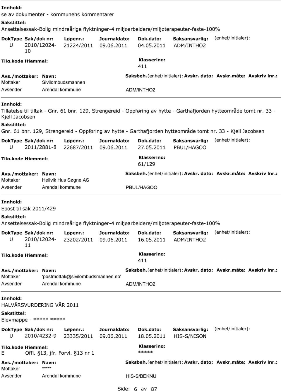 129, Strengereid - Oppføring av hytte - Garthafjorden hytteområde tomt nr. 33 - Kjell Jacobsen Gnr. 61 bnr. 129, Strengereid - Oppføring av hytte - Garthafjorden hytteområde tomt nr.