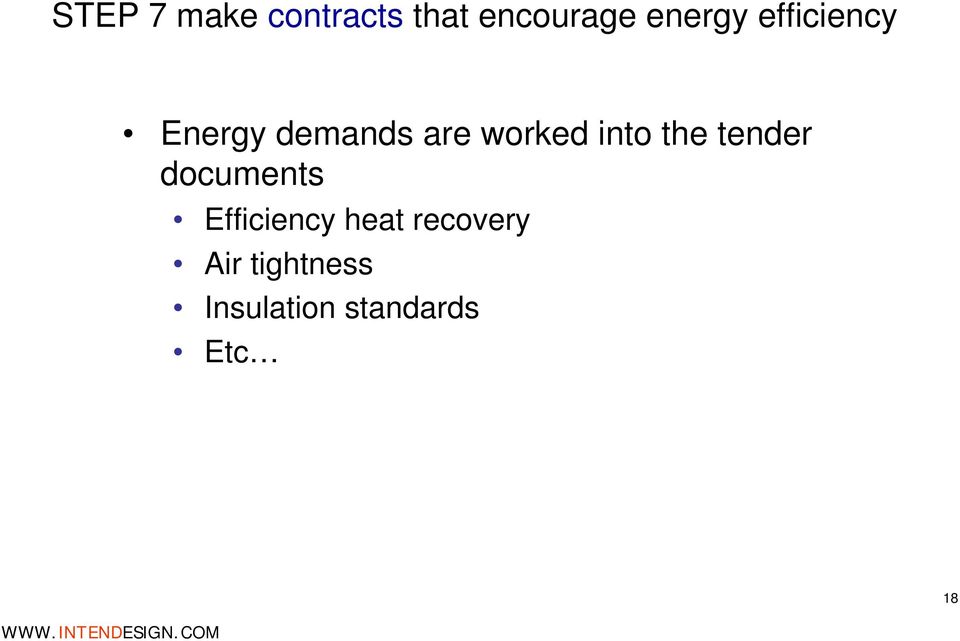 the tender documents Efficiency heat