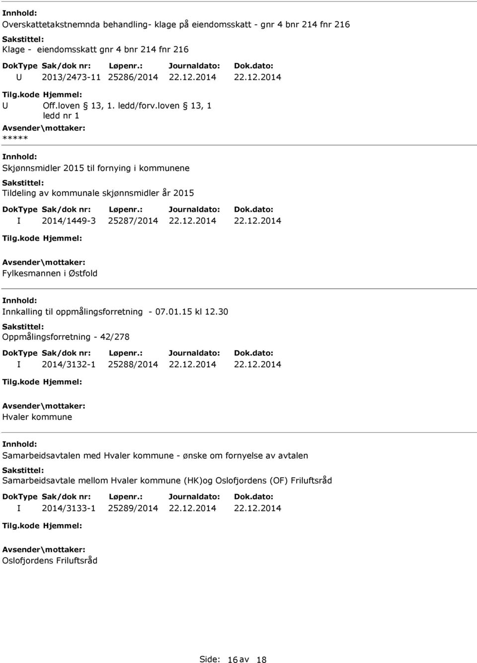 oppmålingsforretning - 07.01.15 kl 12.