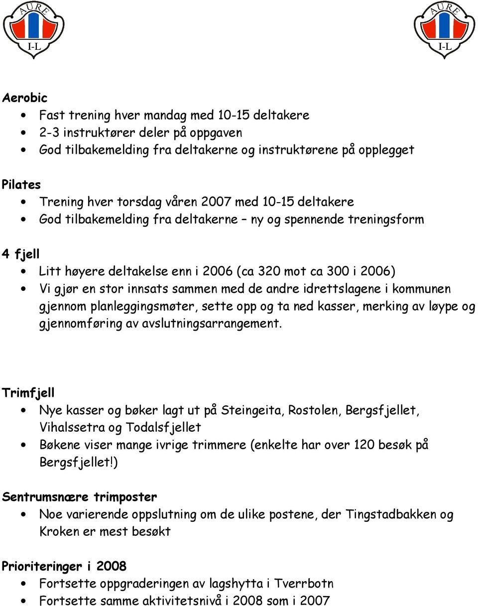 idrettslagene i kommunen gjennom planleggingsmøter, sette opp og ta ned kasser, merking av løype og gjennomføring av avslutningsarrangement.