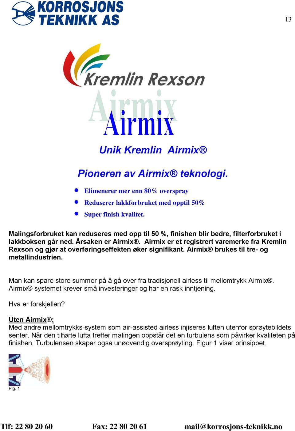 Airmix er et registrert varemerke fra Kremlin Rexson og gjør at overføringseffekten øker signifikant. Airmix brukes til tre- og metallindustrien.