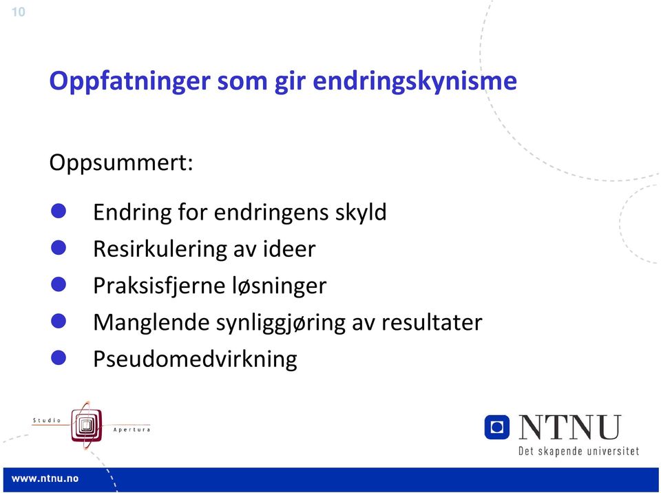 Resirkulering av ideer Praksisfjerne