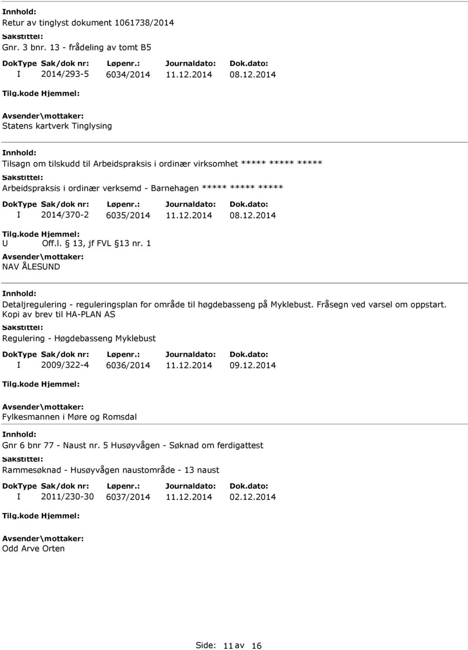 08.12.2014 Detaljregulering - reguleringsplan for område til høgdebasseng på Myklebust. Fråsegn ved varsel om oppstart.