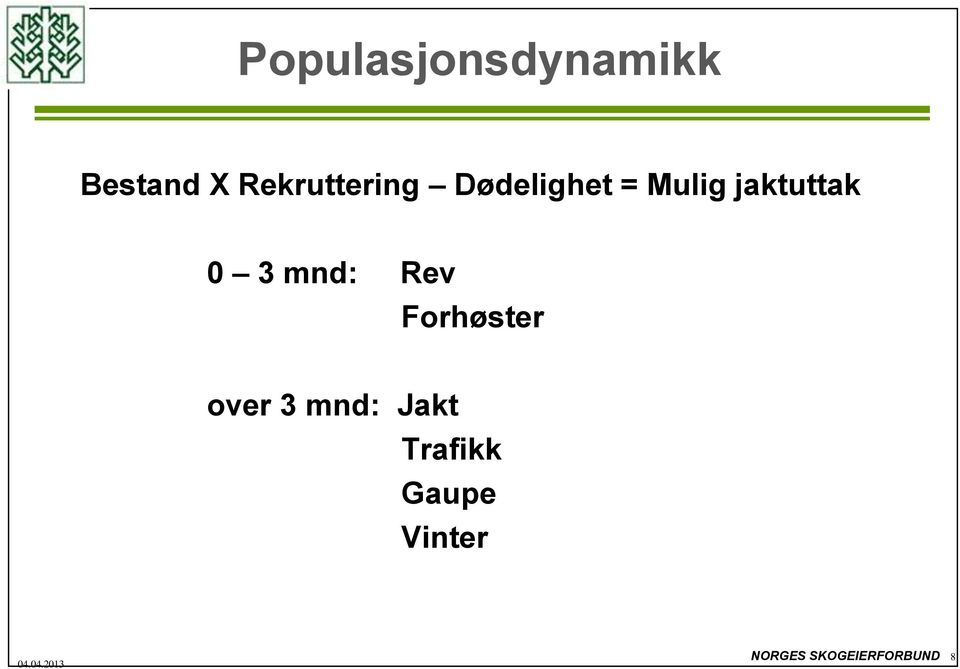 jaktuttak 0 3 mnd: Rev Forhøster over 3