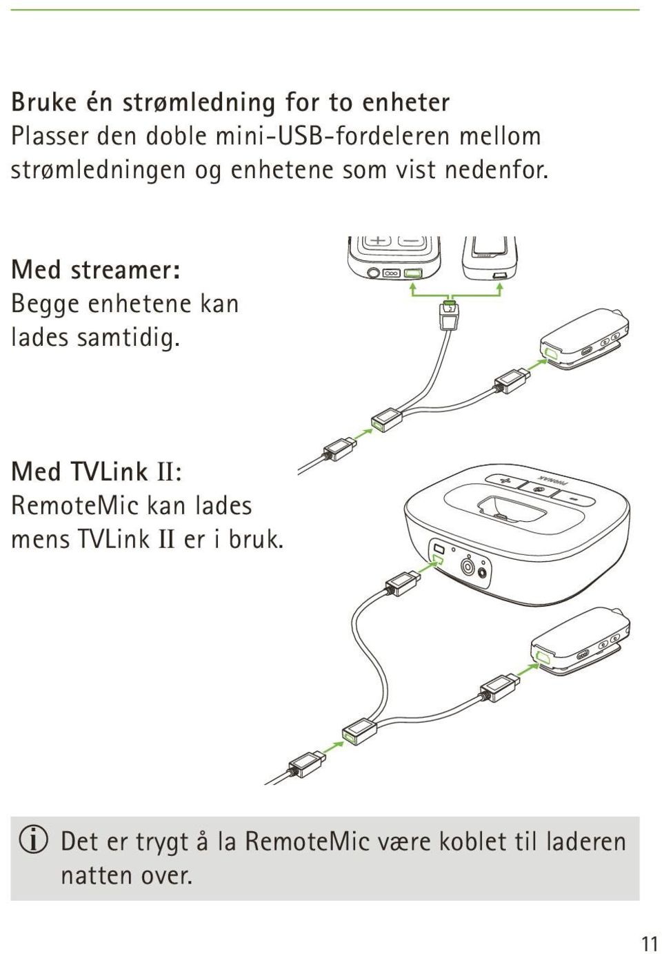 Med streamer: Begge enhetene kan lades samtidig.