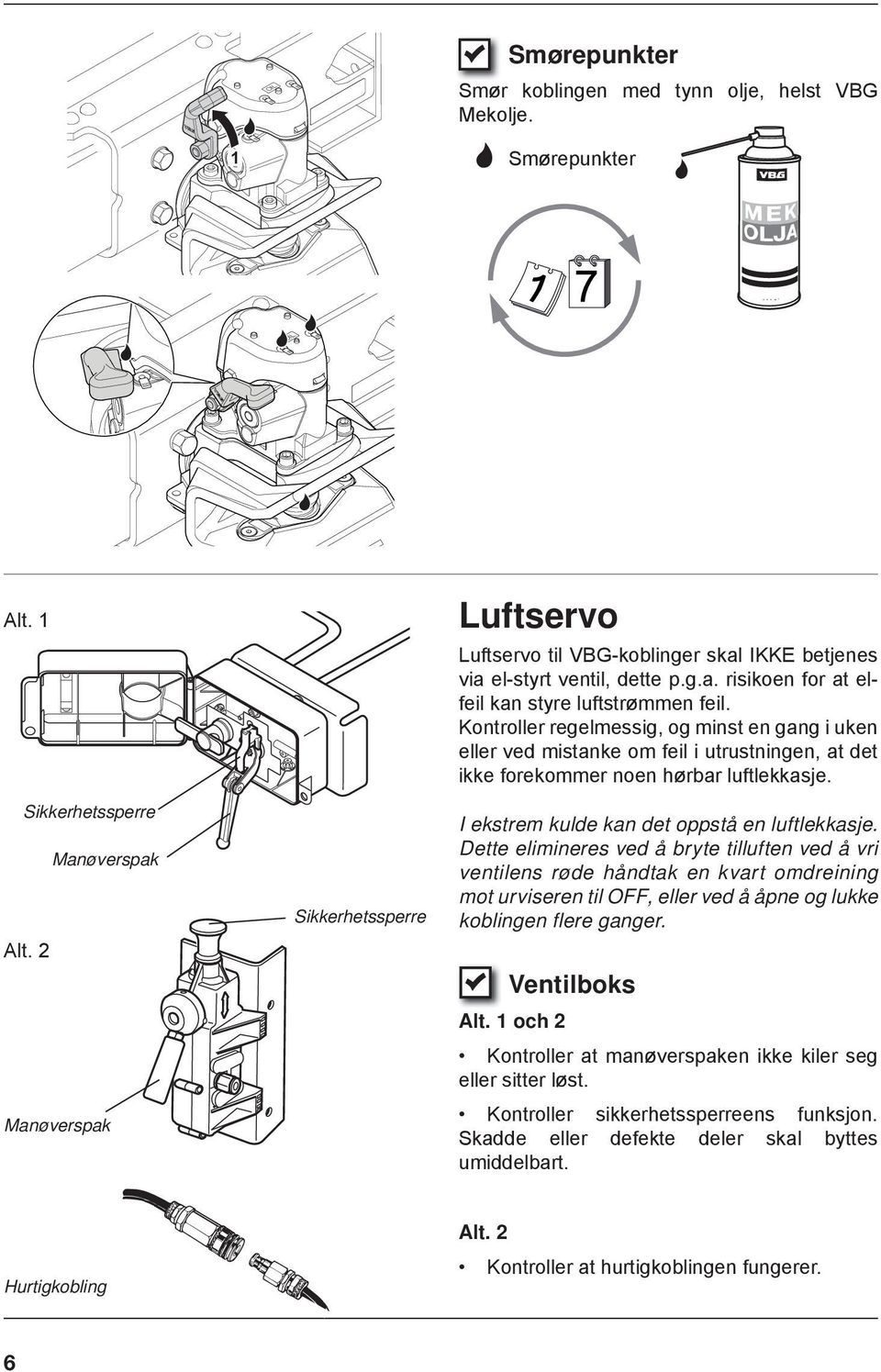 2 OPEN 4 Sikkerhetssperre I ekstrem kulde kan det oppstå en luftlekkasje.