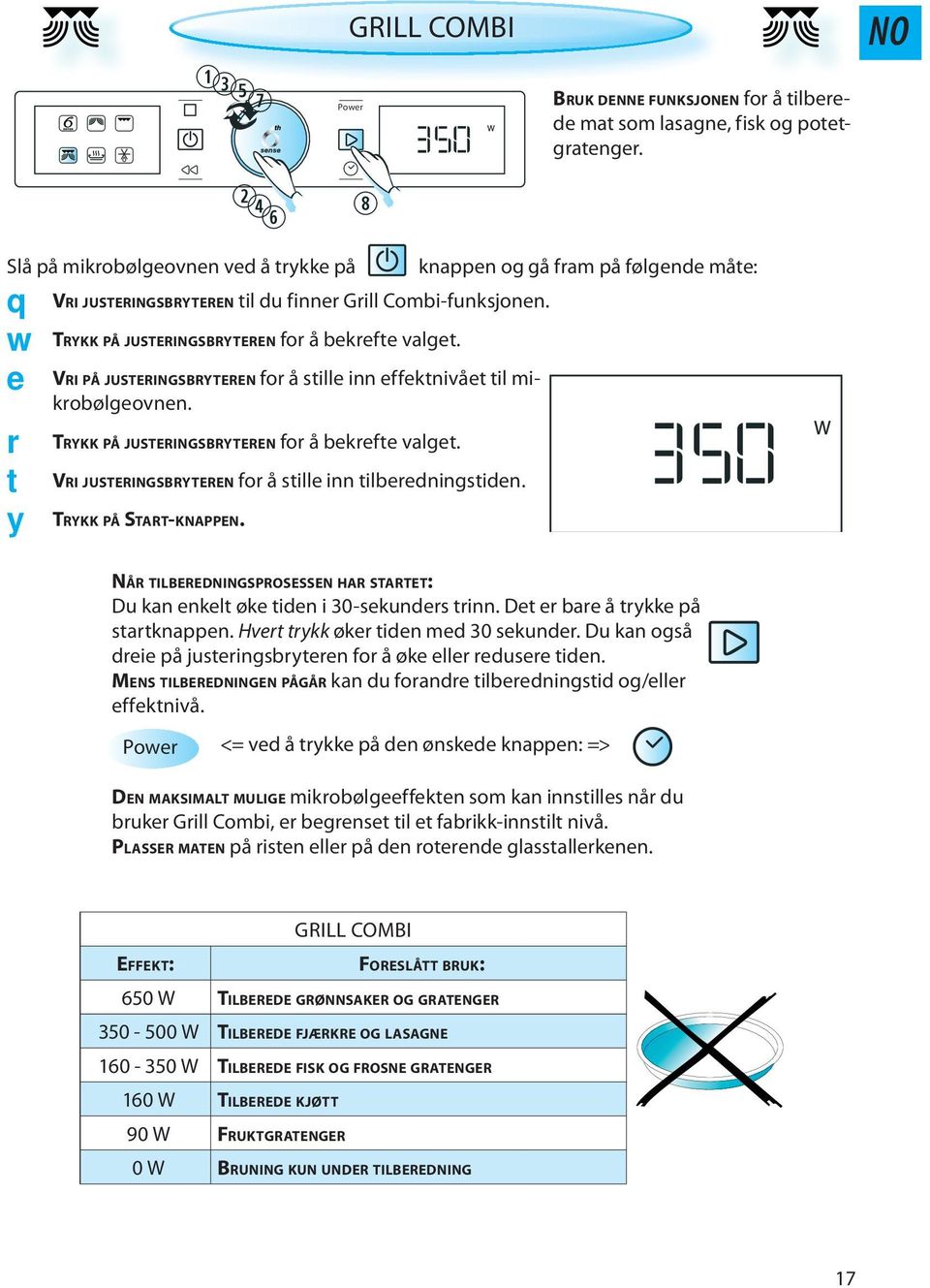 VRI JUSTERINGSBRYTEREN for å stille inn tilberedningstiden. TRYKK PÅ START-KNAPPEN.