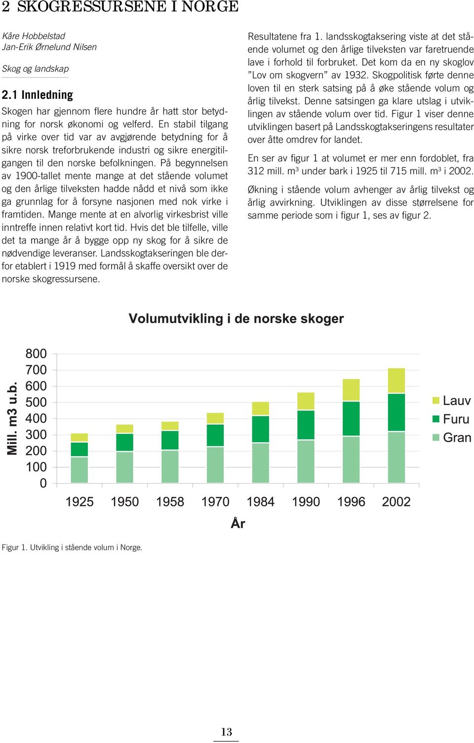 På begynnelsen av 1900-tallet mente mange at det stående volumet og den årlige tilveksten hadde nådd et nivå som ikke ga grunnlag for å forsyne nasjonen med nok virke i framtiden.