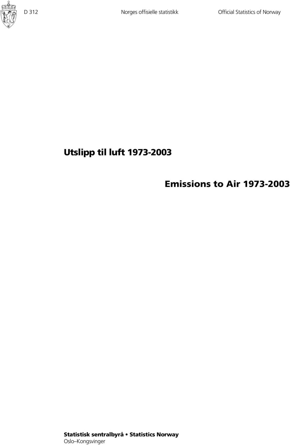 1973-2003 Emissions to Air 1973-2003