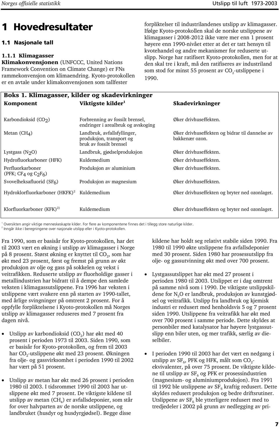 Ifølge Kyoto-protokollen skal de norske utslippene av klimagasser i 2008-2012 ikke være mer enn 1 prosent høyere enn 1990-nivået etter at det er tatt hensyn til kvotehandel og andre mekanismer for