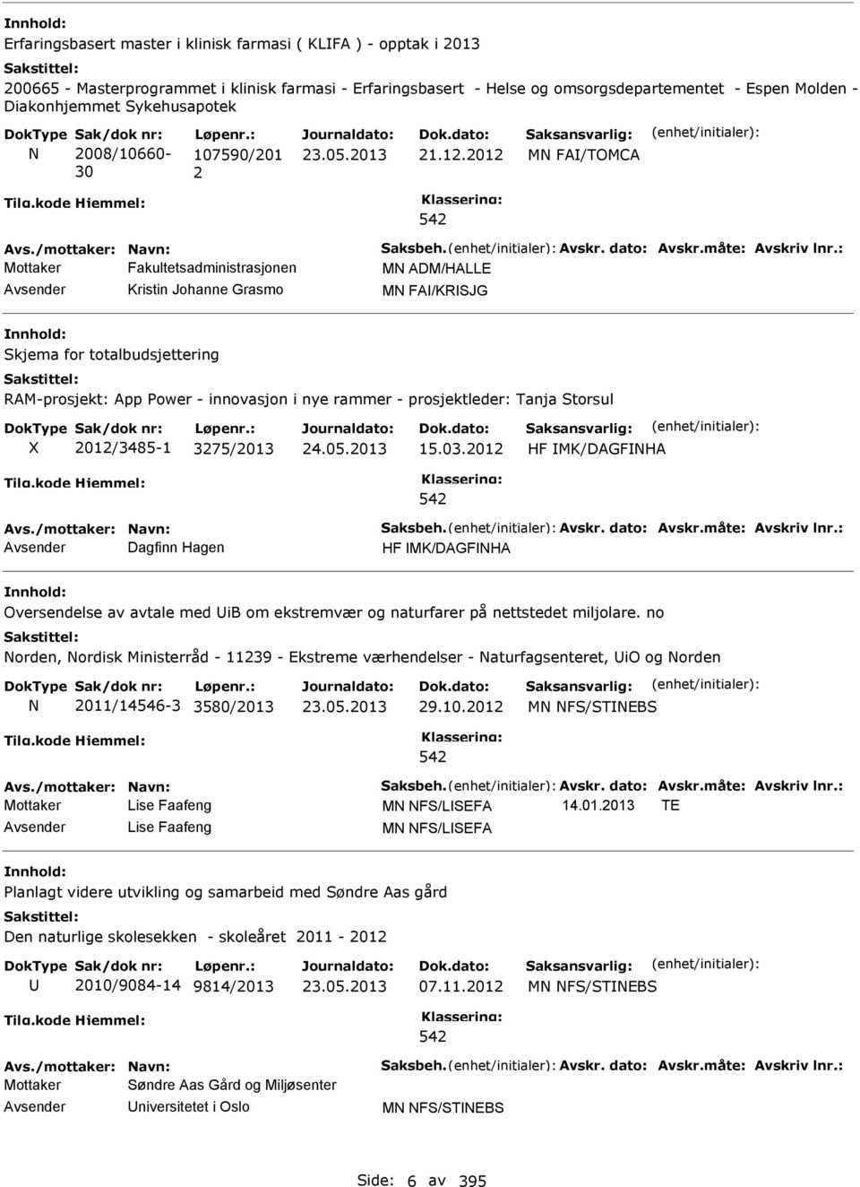 2012 M FA/TOMCA 542 Mottaker Fakultetsadministrasjonen M ADM/HALLE Kristin Johanne Grasmo M FA/KRSJG Skjema for totalbudsjettering RAM-prosjekt: App Power - innovasjon i nye rammer - prosjektleder: