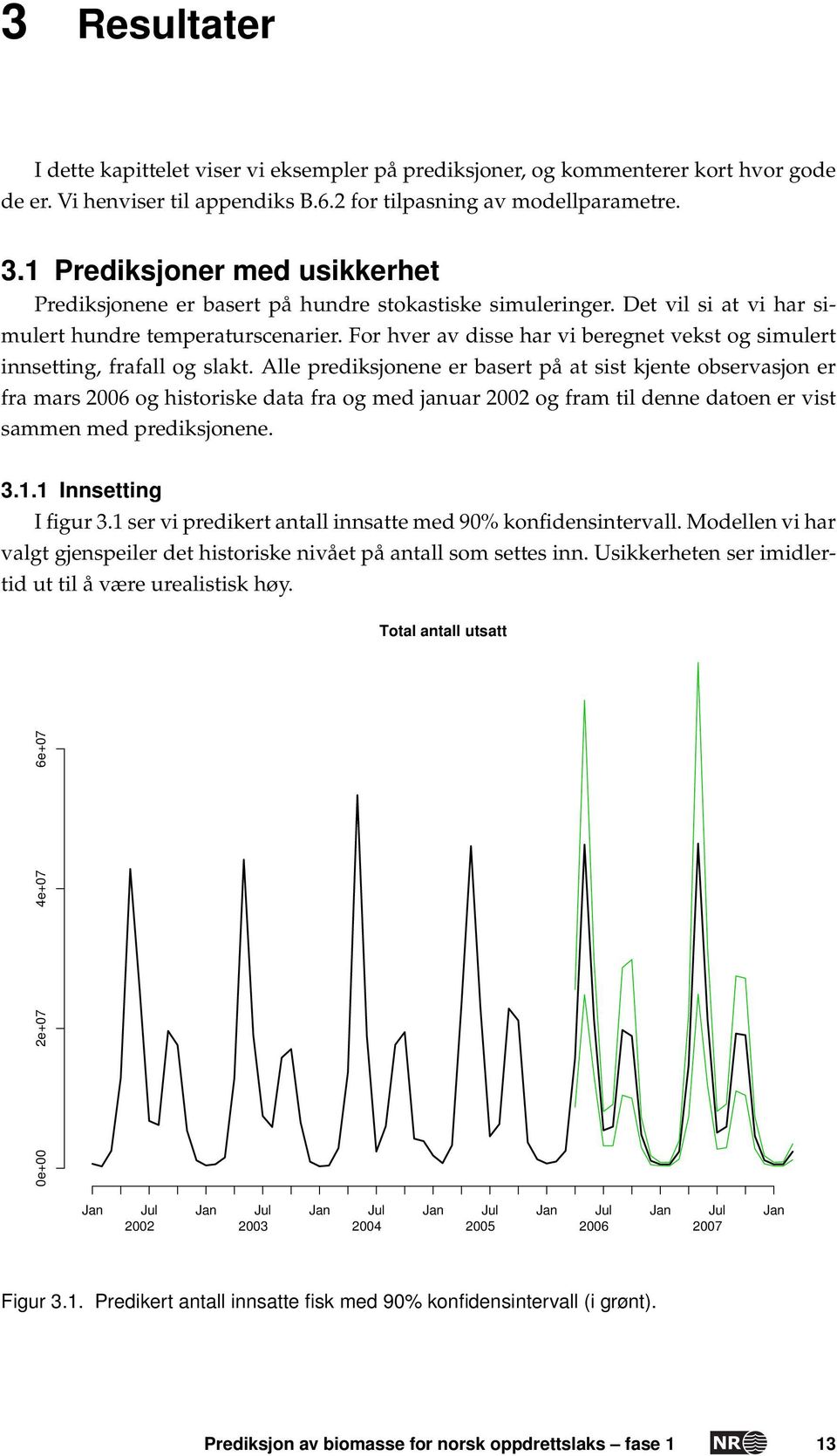 For hver av disse har vi beregnet vekst og simulert innsetting, frafall og slakt.