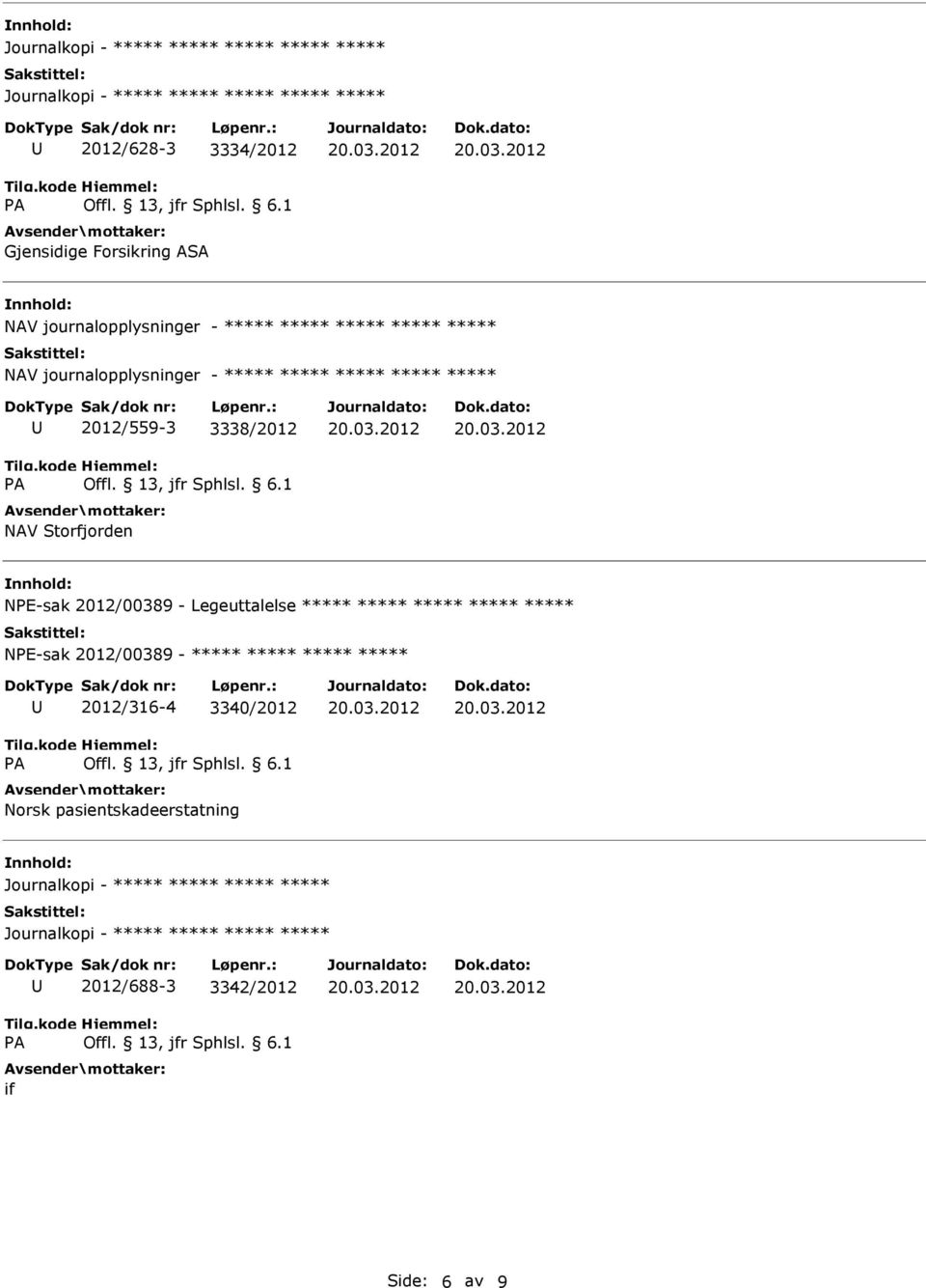 Legeuttalelse ***** ***** ***** ***** ***** NPE-sak 2012/00389 - ***** ***** ***** ***** 2012/316-4 3340/2012 Norsk