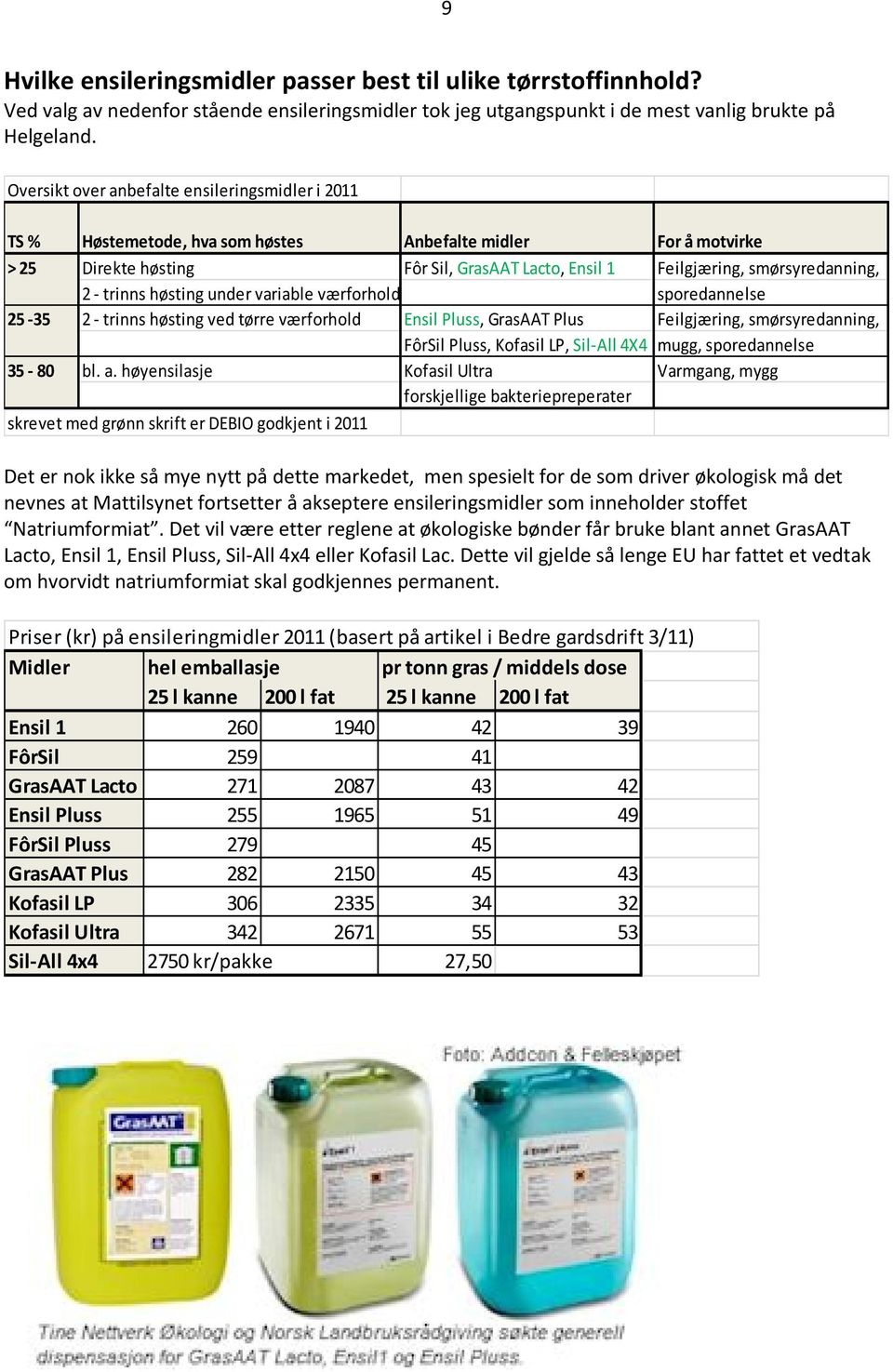 trinns høsting under variable værforhold sporedannelse 25 35 2 trinns høsting ved tørre værforhold Ensil Pluss, GrasAAT Plus Feilgjæring, smørsyredanning, FôrSil Pluss, Kofasil LP, Sil All 4X4 mugg,