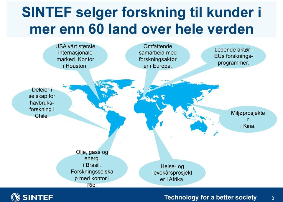 Ledende aktør i EUs forskningsprogrammer. Deleier i selskap for havbruksforskning i Chile.