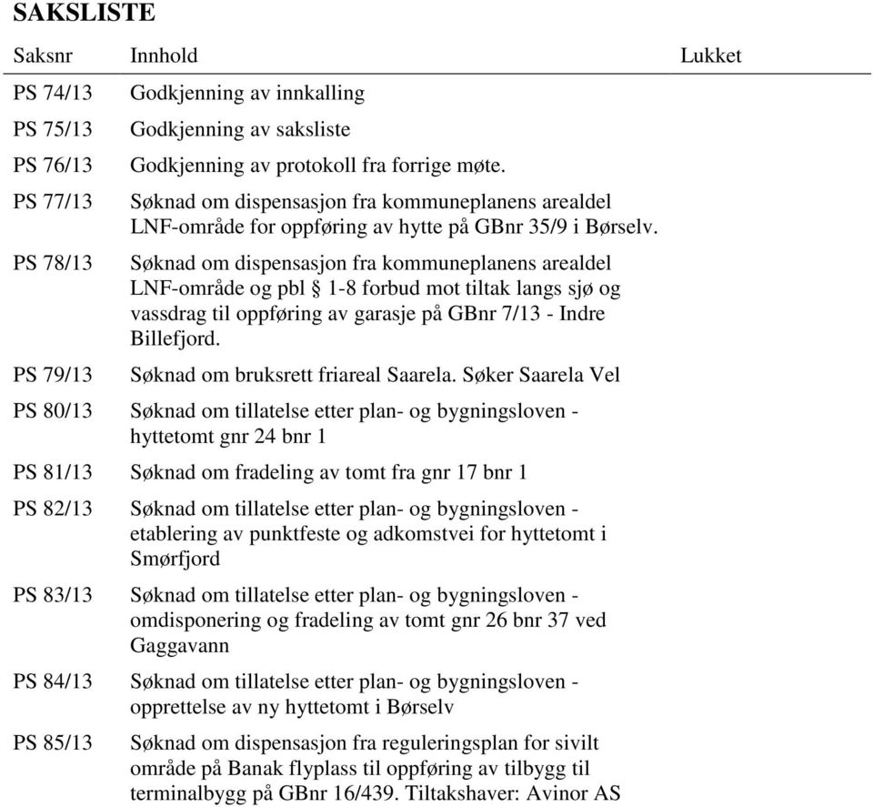 Søknad om dispensasjon fra kommuneplanens arealdel LNF-område og pbl 1-8 forbud mot tiltak langs sjø og vassdrag til oppføring av garasje på GBnr 7/13 - Indre Billefjord.