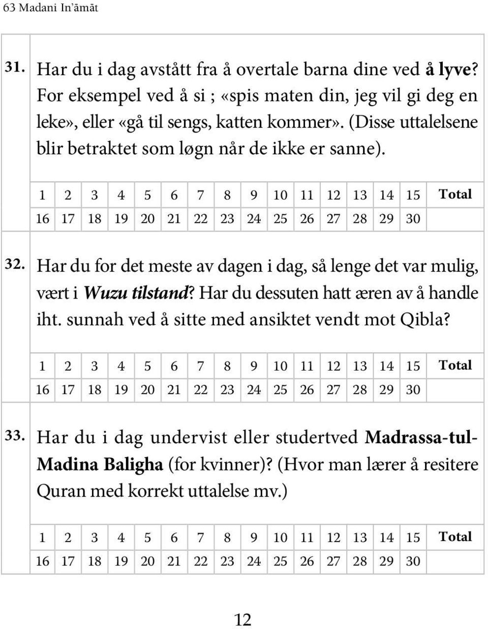 (Disse uttalelsene blir betraktet som løgn når de ikke er sanne). 32.