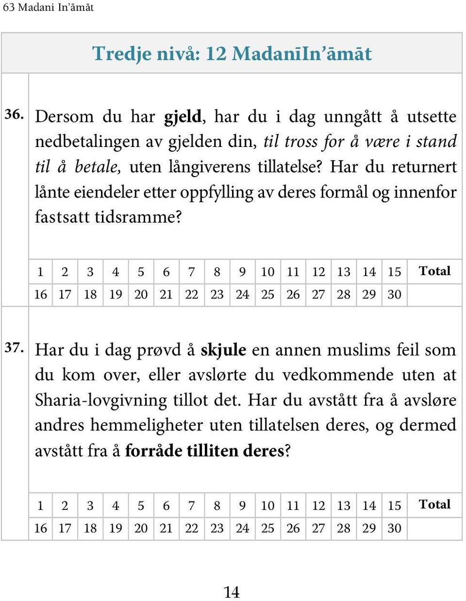 långiverens tillatelse? Har du returnert lånte eiendeler etter oppfylling av deres formål og innenfor fastsatt tidsramme? 37.