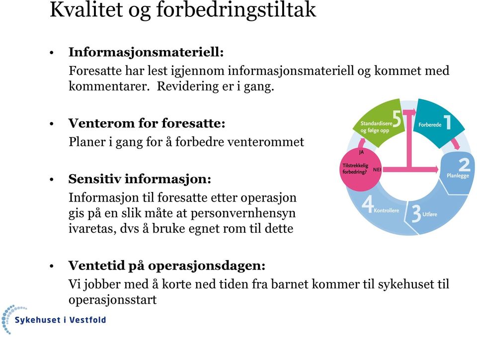 Venterom for foresatte: Planer i gang for å forbedre venterommet Sensitiv informasjon: Informasjon til foresatte etter