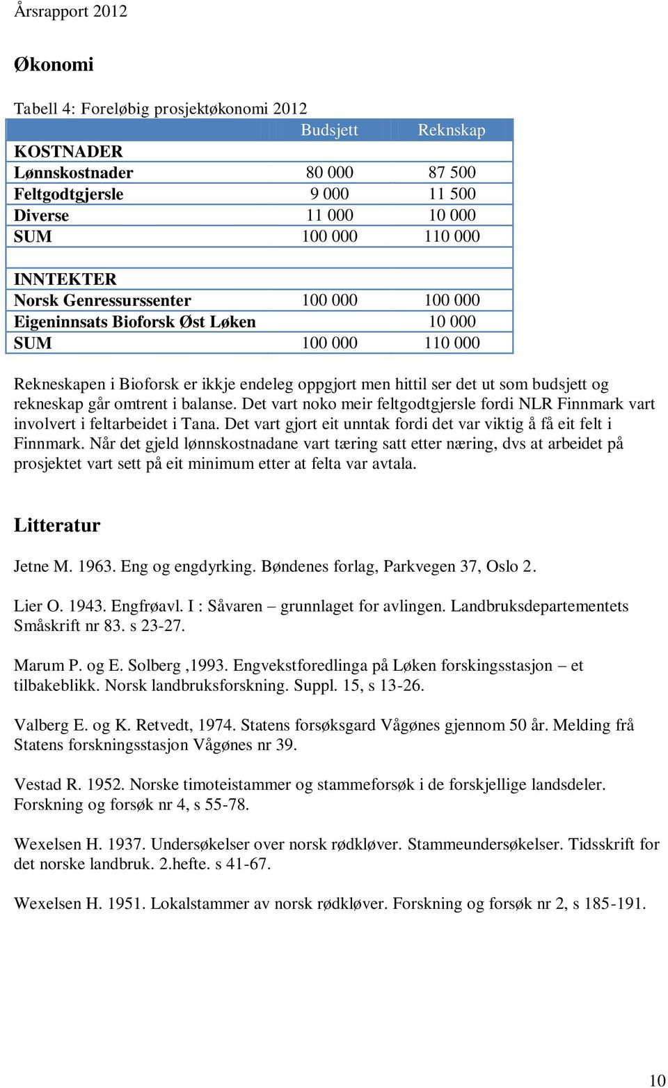 omtrent i balanse. Det vart noko meir feltgodtgjersle fordi NLR Finnmark vart involvert i feltarbeidet i Tana. Det vart gjort eit unntak fordi det var viktig å få eit felt i Finnmark.