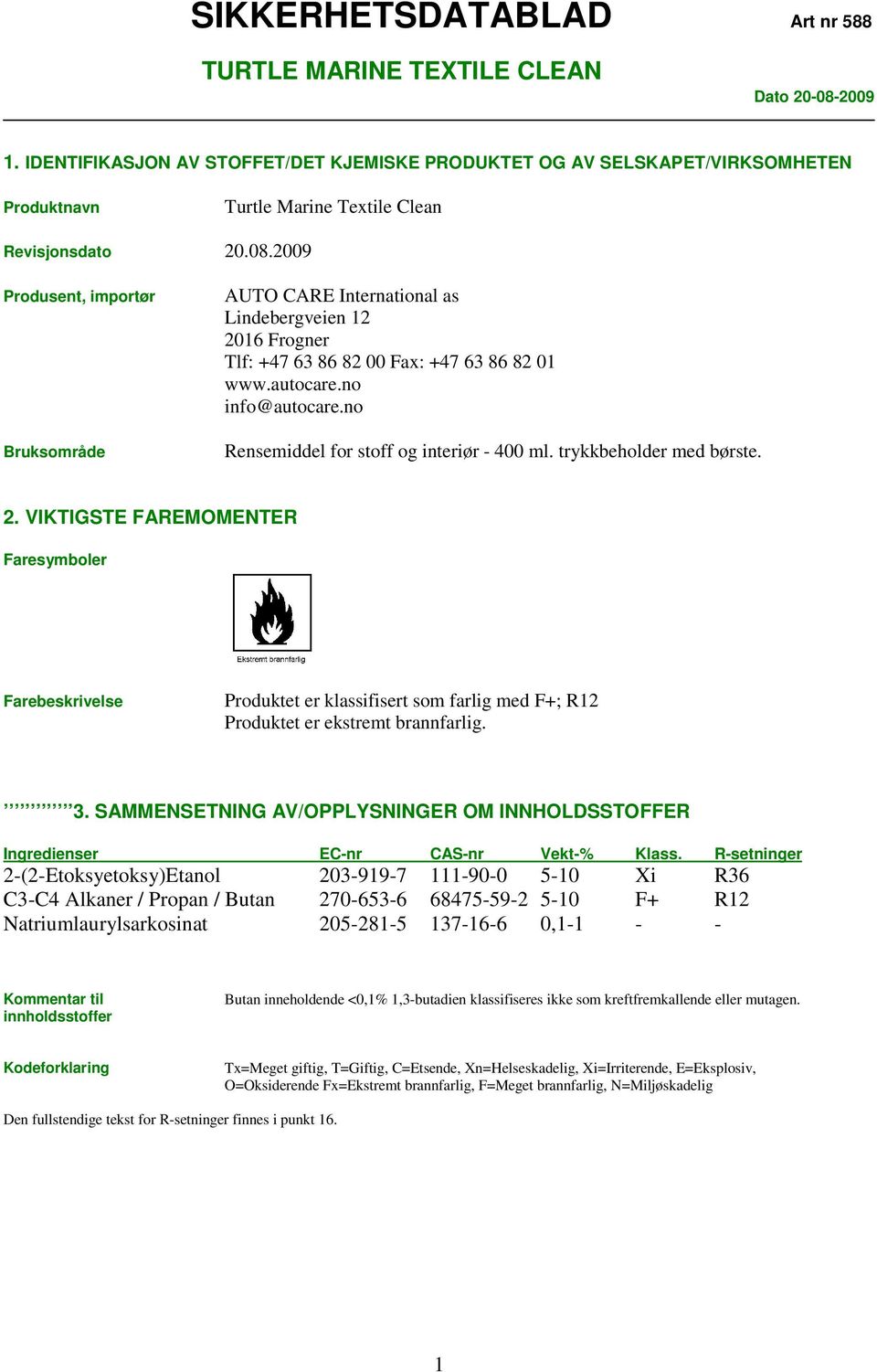 no Rensemiddel for stoff og interiør - 400 ml. trykkbeholder med børste. 2.