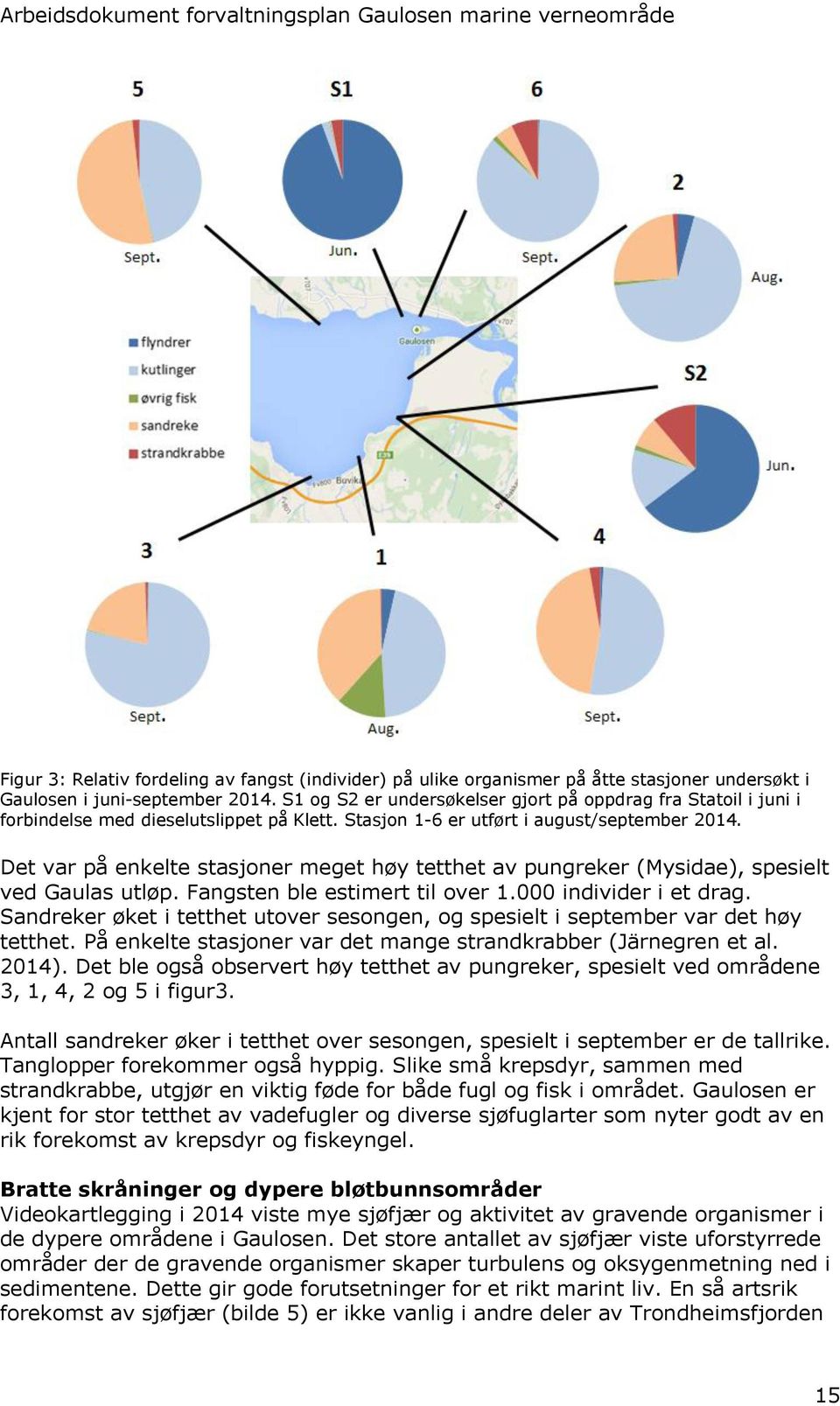 Det var på enkelte stasjoner meget høy tetthet av pungreker (Mysidae), spesielt ved Gaulas utløp. Fangsten ble estimert til over 1.000 individer i et drag.