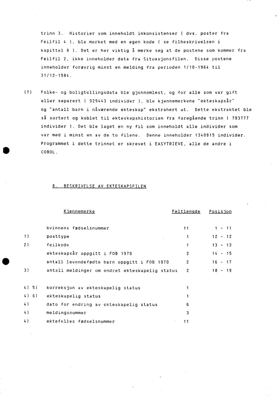 Disse postene inneholder forøvrig minst en melding fra perioden 1/10-1964 til 31 112-1984.