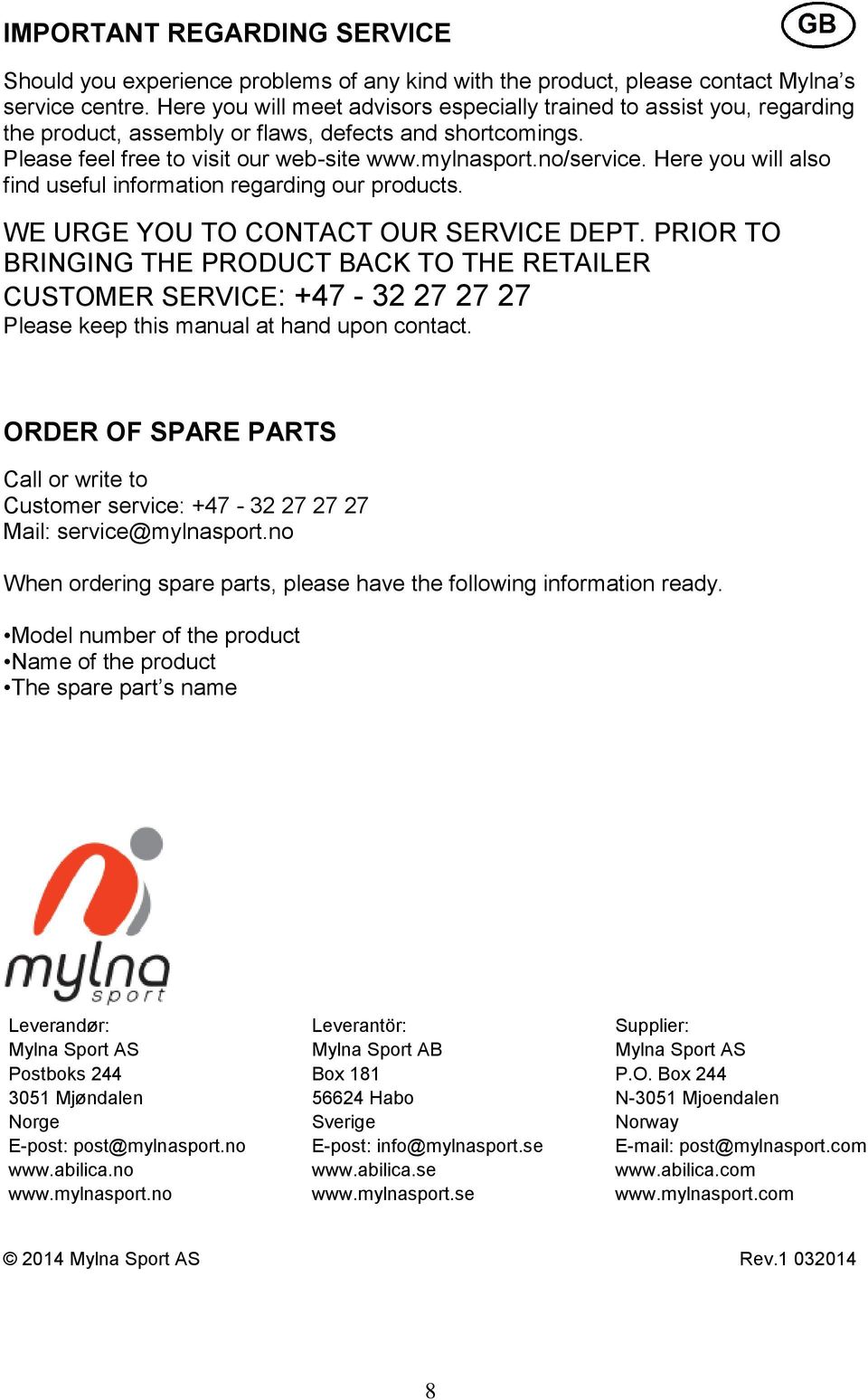 Here you will also find useful information regarding our products. WE URGE YOU TO CONTACT OUR SERVICE DEPT.