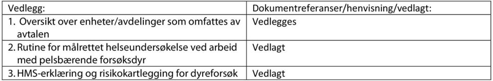 2. Rutine for målrettet helseundersøkelse ved arbeid Vedlagt med