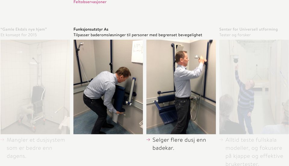 utforming Tester og forsker Mangler et dusjsystem som er bedre enn dagens.